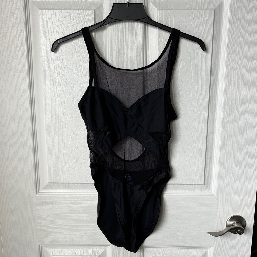 Black Mesh Cutout Bodysuit